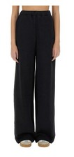 Skims Cotton Fleece Classic Straight Leg Pant in Onyx, Size X-Small