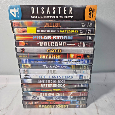 Lot of 19 DVD Disaster Movies Tornado Aftershock Volcano Ice Twister Quake
