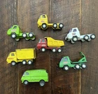 Vintage Lot of 7 Tonka & Buddy L Metal Pressed Steel Trucks Dump Truck Van Pepsi