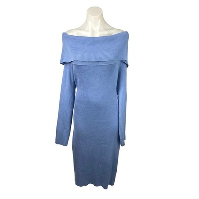 blue sparkle knit dress Sparkle Knit Off Shoulder Mini Dress main image 1