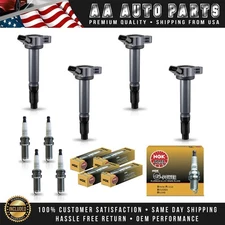4 Ignition Coil & 4 NGK Platinum Spark Plug for Toyota Camry RAV4 2.5L l4 UF487