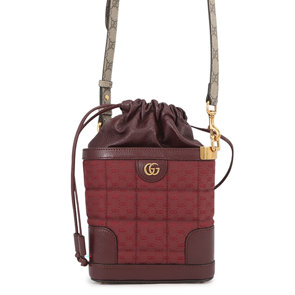 Gucci GG Supreme Shoulder Bag 752533 Bordeaux Leather Used