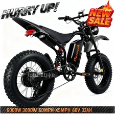 Peak 6000W Electric Bike for Adult 37MPH Fat Tire E-Mountain Ebike,Free Shipping