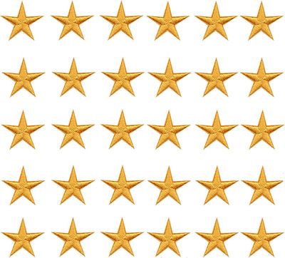30 Pcs Gold Star Patches Iron On, 1.2 Inch Iron on Stars, Star Patch, Bulk Appli