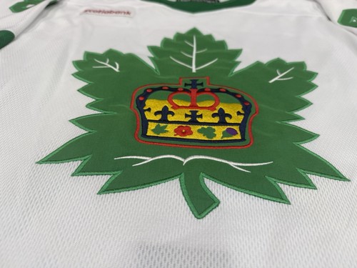 Toronto Marlies Juego Usado St Patrick’s Specialty CCM MIC AHL Jersey Hojas - Imagen 3 de 18