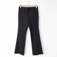 Wide Leg Pants Max Studio Flat Front Mid Rise Trouser Dark Gray Womens XS