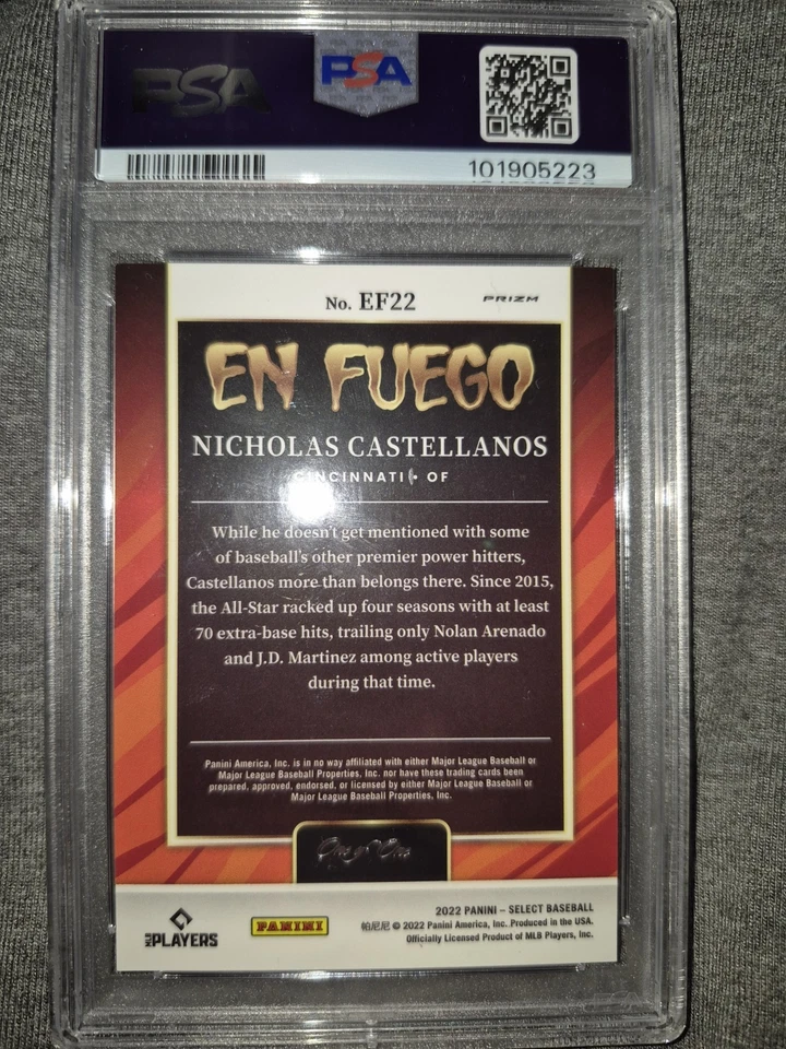 Panini Select En Fuego 2022 Nick Castellanos #EF22 🔥 Negro FINITO 1/1 PSA 10!!️ Foto 4 de 4