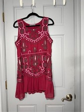 Women's Embroidered Sleeveless Mini Dress - Pink or Tunic