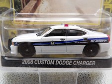 2008 CUSTOM DODGE CHARGER SHERIFF CAR   2009 GREENLIGHT COUNTY ROADS   1:64