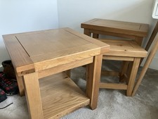 Oak Side Table Nest Three Pieces  Solid Oak