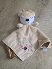 Baby Starters MY Deer Lovey Plush Soft Toy Security Blanket TAN Brown Embroider