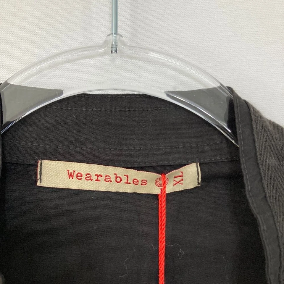 Nueva Chaqueta XCVI Wearables Talla XL Negra Cremallera Completa Grunge Boho Gorpcore Foto 2 de 4