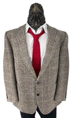 ROY ROBSON Herren Vintage Tweed Wolle Blazer Beige Braune EU52 DE52 US42