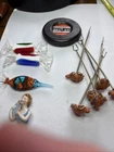 Vintage Collectibles Lot Wheaties Jogometer Art Glass Candy Murano Style Fish A2