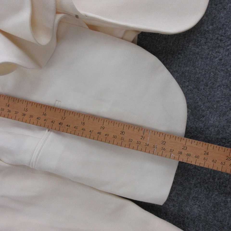 Blazer Ralph Lauren Mujer 10 Marfil Volantes Frontales Lana Virgen Forrado Seda Hecho en EE. UU. Foto 4 de 4