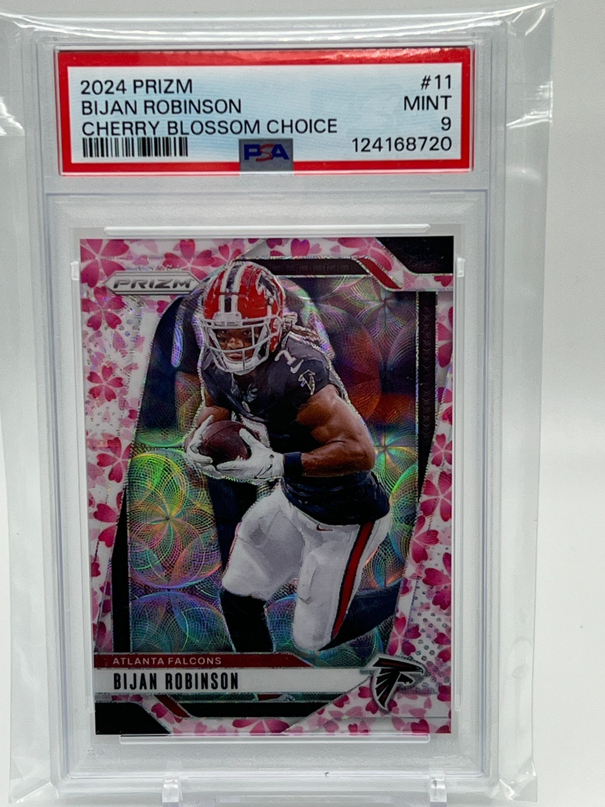 2024 Panini Prizm - Bijan Robinson #11 Choice Cherry Blossom Prizm /15