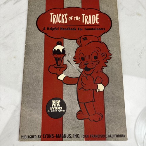 Lyons Fountaineers "Tricks Of The Trade" Handbook Booklet 1950s Vintage