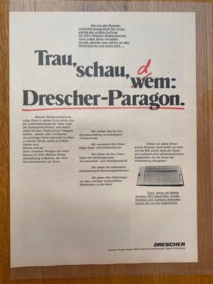 Drescher Paragon Rutesheim Drescher-Paragon 1972 Vintage Ad Werbung Reklame R11