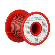 20 Gauge Flexible 2 Conductor Parallel Silicone Wire Spool Red Black High Res...