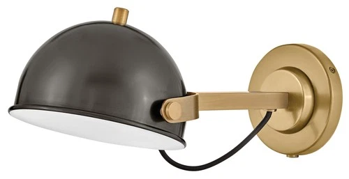 Hinkley Lighting 46470 Spence 7" Tall Wall Sconce - Black / Heritage Brass - Picture 1 of 12