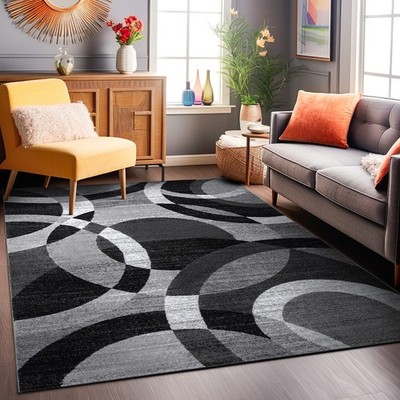 Rugshop Rugs for Living Room Geometric Circles Area Rug New Rugs for Sale 3x5