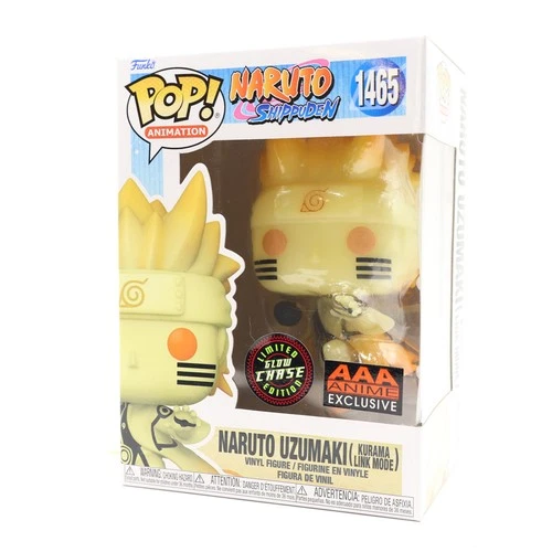 Funko Pop! Anime: Naruto (Kurama Link Mode) #1465 GLOW CHASE AAA Excl