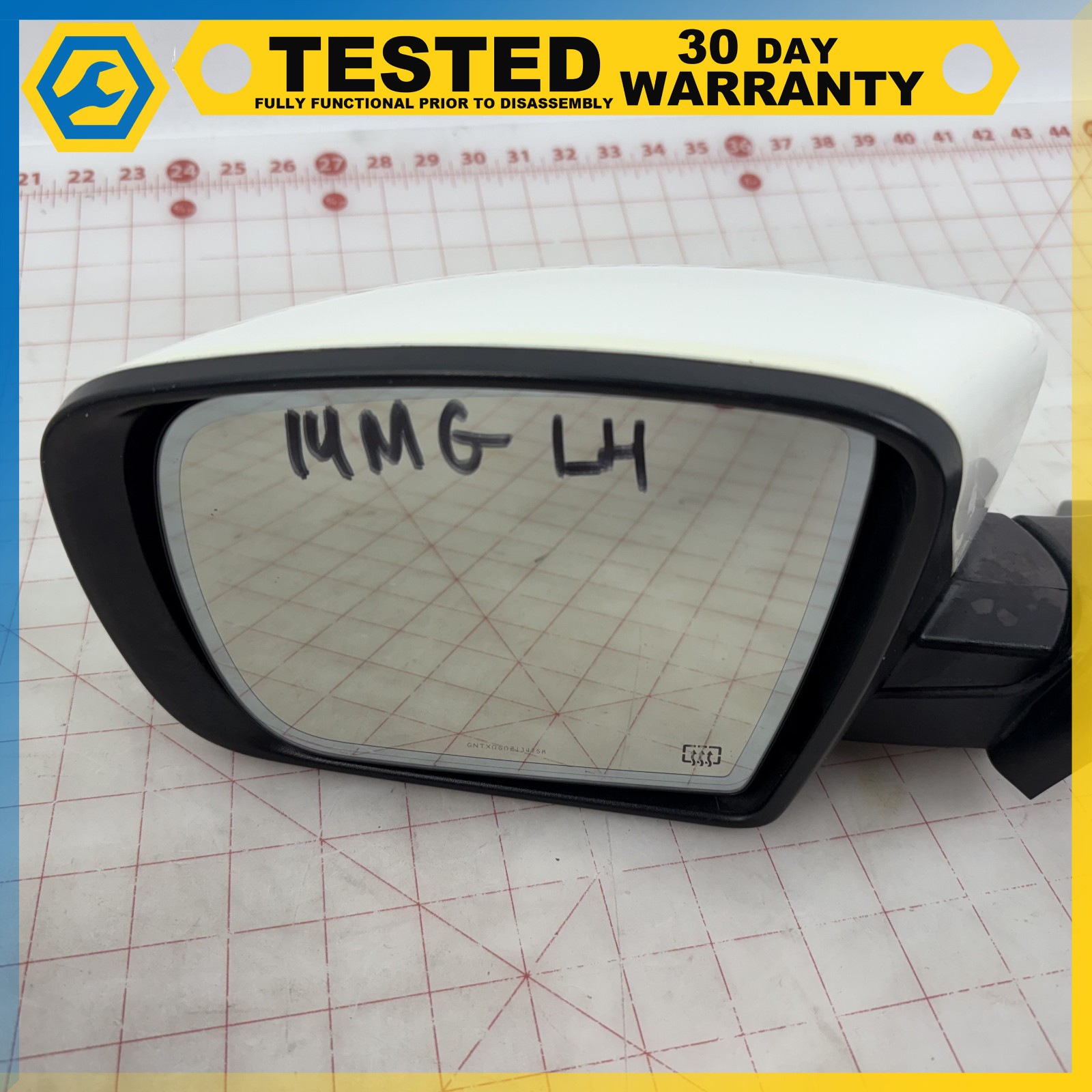 14-16 MASERATI GHIBLI FRONT LEFT DRIVER SIDE REAR VIEW DOOR MIRROR White OEM