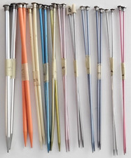 Knitting Needles Set Lot 10" Sizes 1-9, 10.5, 13 Boye Susan Bates Zephr Etc