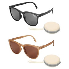 2set Sunglasses for Women Men, PC Folding Model with Simple Box, Ink  Brown