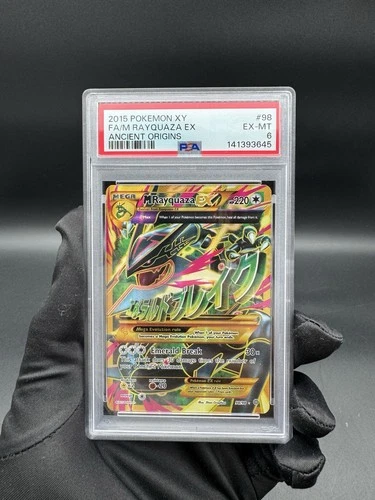 2015 POKEMON XY ANCIENT ORIGINS #98 FULL ART/M RAYQUAZA EX PSA 6