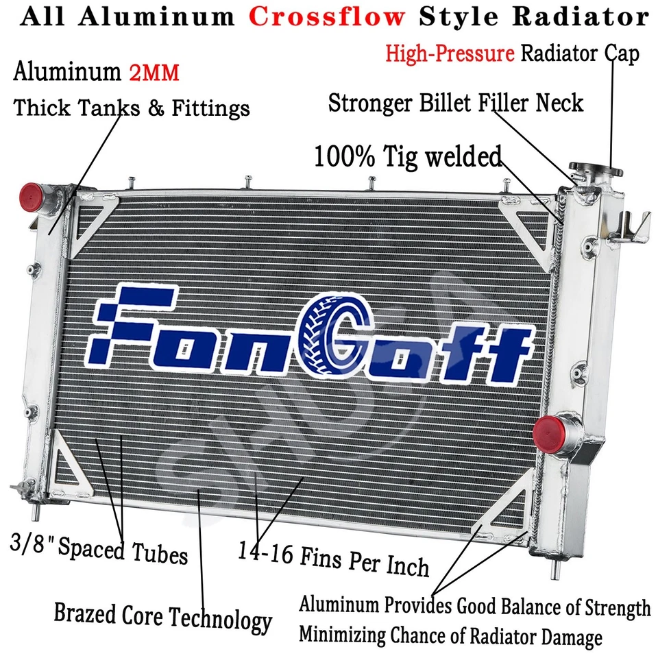 Aluminum 3 Row Radiator For 1994-2002 ,1996 Dodge Ram 2500 3500 5.9L L6 Diesel Foto 2 de 4