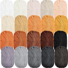 20 Skeins Soft Milk Cotton Yarn Assorted Colors Sport Weight Yarn for Crochet...