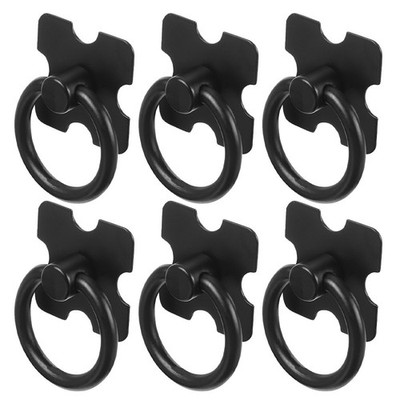 6pcs Black Metal Cabinet Drawer Handles Knobs Zinc Alloy for Wardrobe