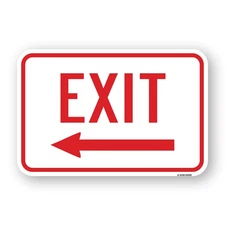 Exit With Left Arrow Heavy Gauge Aluminum Parking Sign Rust Proof