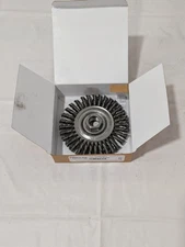 WEILER Wheel Brush: 4" Dia, 3/16" Width, 0.0200" Wire Dia, Knotted 94653