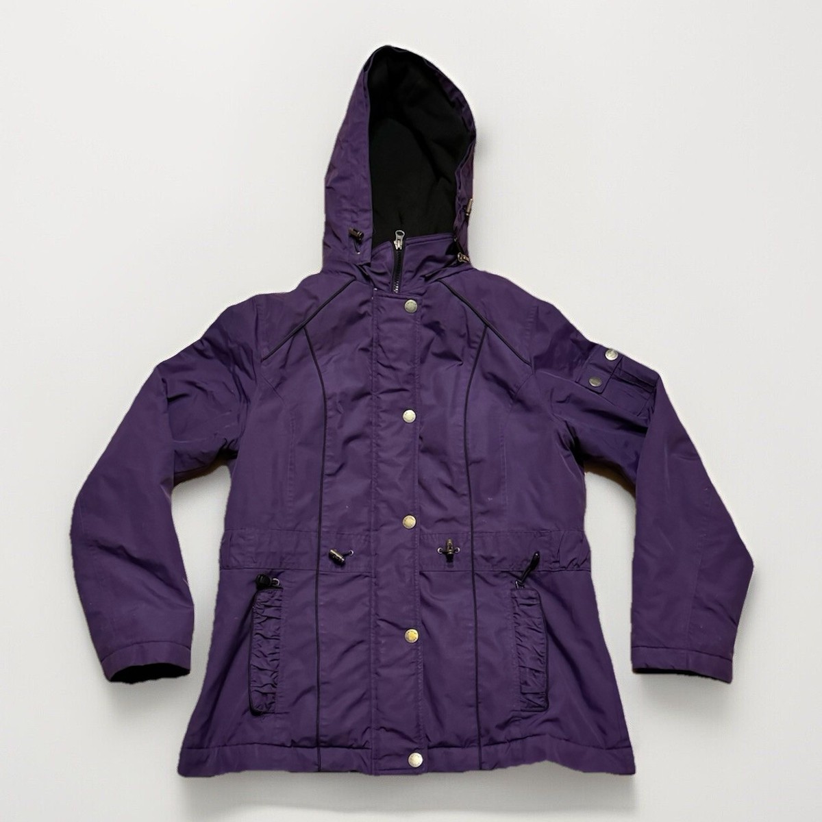 M&S Per Una Stormwear Raincoat Hooded Jacket Purple Womens Size M