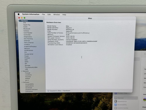Apple 24" iMac w/ Retina 4.5K display M1 8GB Memory 256GB SSD Blue - Picture 6 of 9