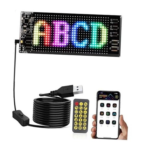 Programmable Devil Eyes LED Screen for Car Windshield - Flexible 6.8x2.76 in - 第 1/7 張圖片