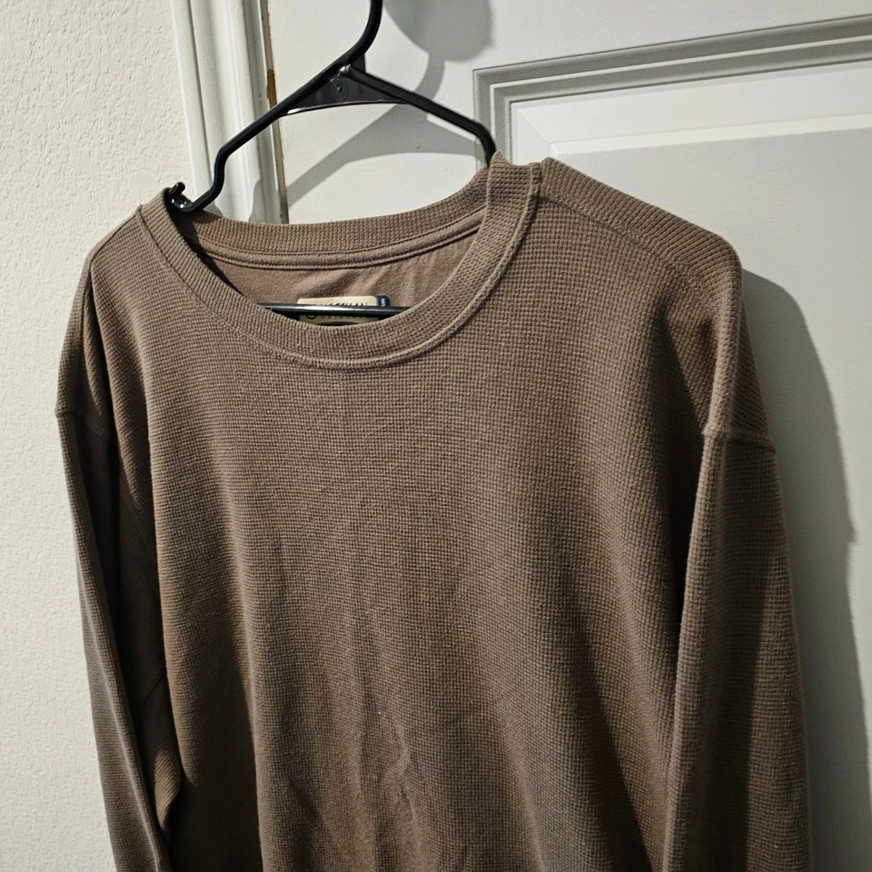 Camisa Magellan Exterior Calce Clásico Para Hombres 2XL Marrón Tejido Gofre Manga Larga Foto 2 de 4