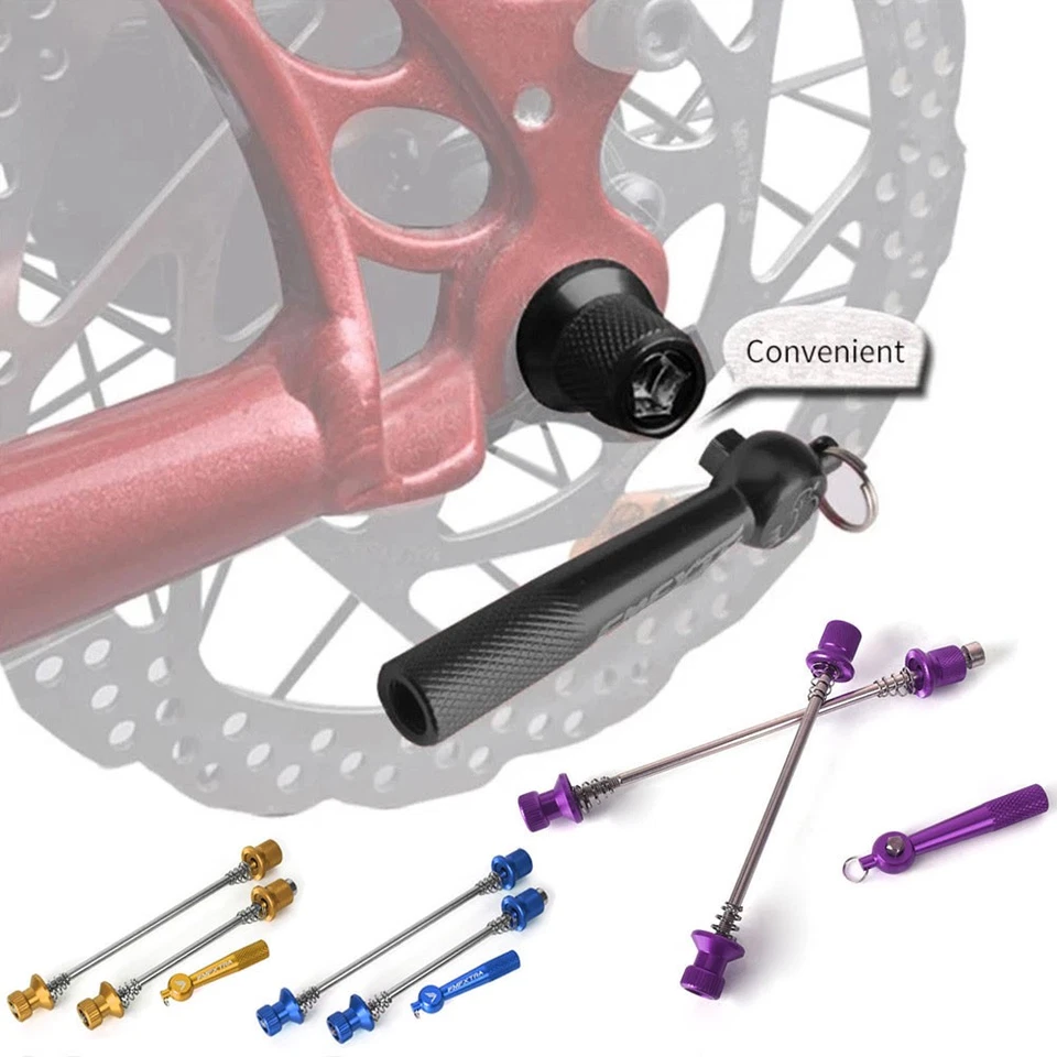 Locking Wheel Release Skewers Quick Security Road MTB Bike Anti Theft New Skewer - Image 3 of 4
