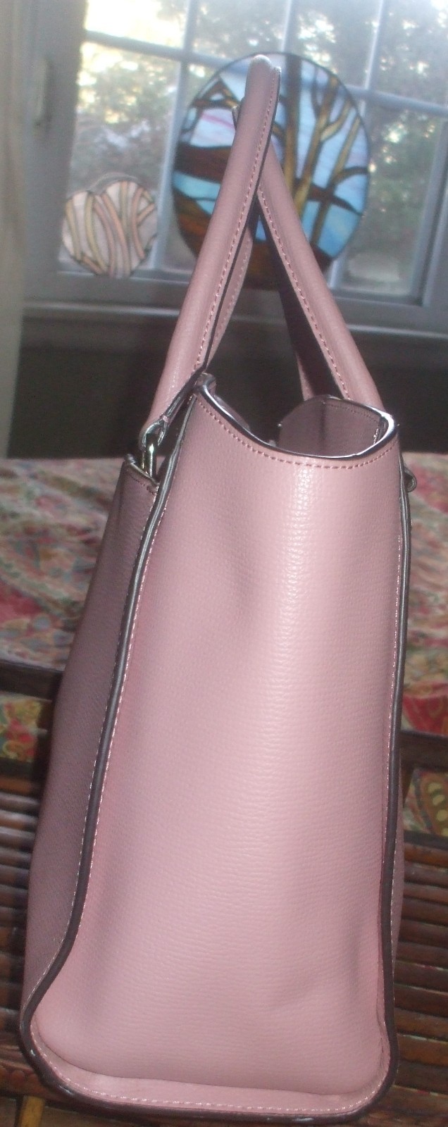 Kate Spade pink leather tote shoulder bag travel school shopper purse pocketbook thumbnail 6