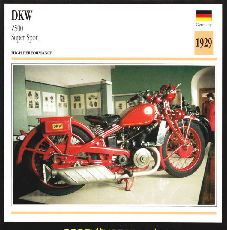 1929 DKW D.K.W. Z500 Super Sport Z-500cc German Motorcycle Photo