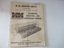Minneapolis Moline Monitor Drills Assembling, Operating, and Maintenance Manual