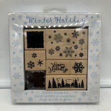 All Night Media Winter Holiday Rubber Stamp Set NEW FREE SHIPPING