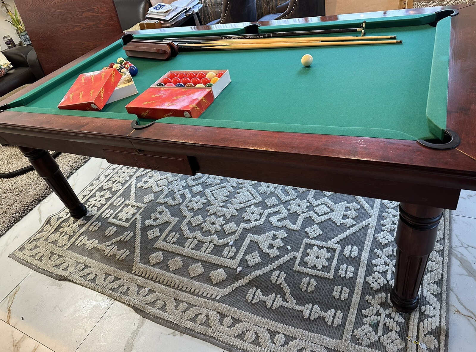 Bilijardai slate bed pool dining table 7ft eBay