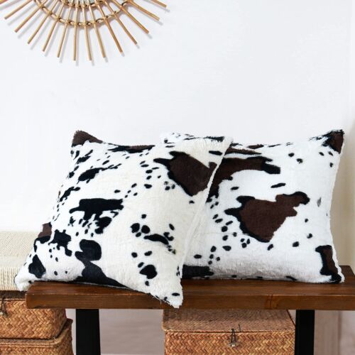 Cow Print Faux Fur Throw Blanket Double-Sided - Warm Fluffy Blanket Farmhouse - Picture 67 of 78
