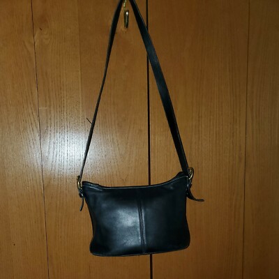 美品✨vintage coach old shoulder bag BLACK Coach H0082-f12868 Black Leather Shoulder Bag – Vintage Bags Store