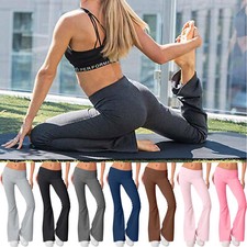 Women Flare Bootcut Yoga Pants Straight Wide Leg High Waist Casual Trousers Gift