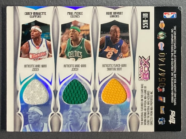 PIERCE / NOWITKI / IVESON /BRYANT 2005-06 Topps Luxury Box 7 jerseys 054/140 - Photo 2/2