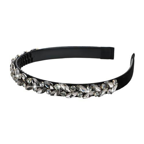 Rhinestone Headband Bling Sparkly Crystal Diamond Headband Fashion Black - Picture 1 of 6